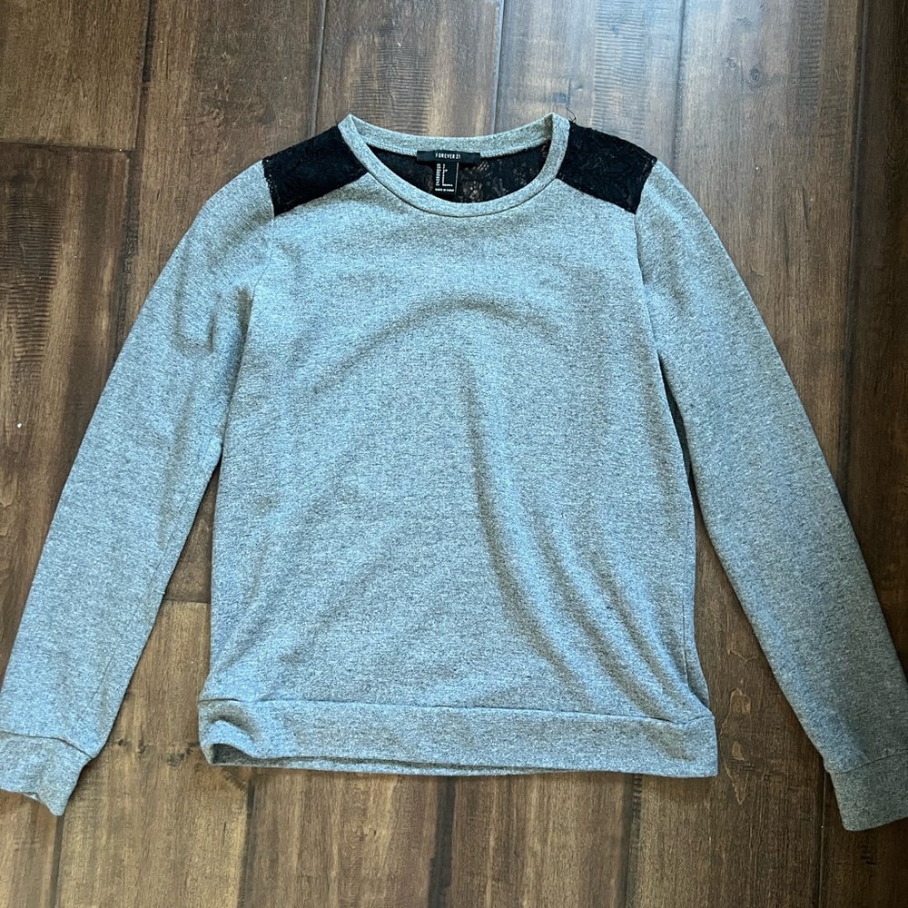 Sweater with lace panel